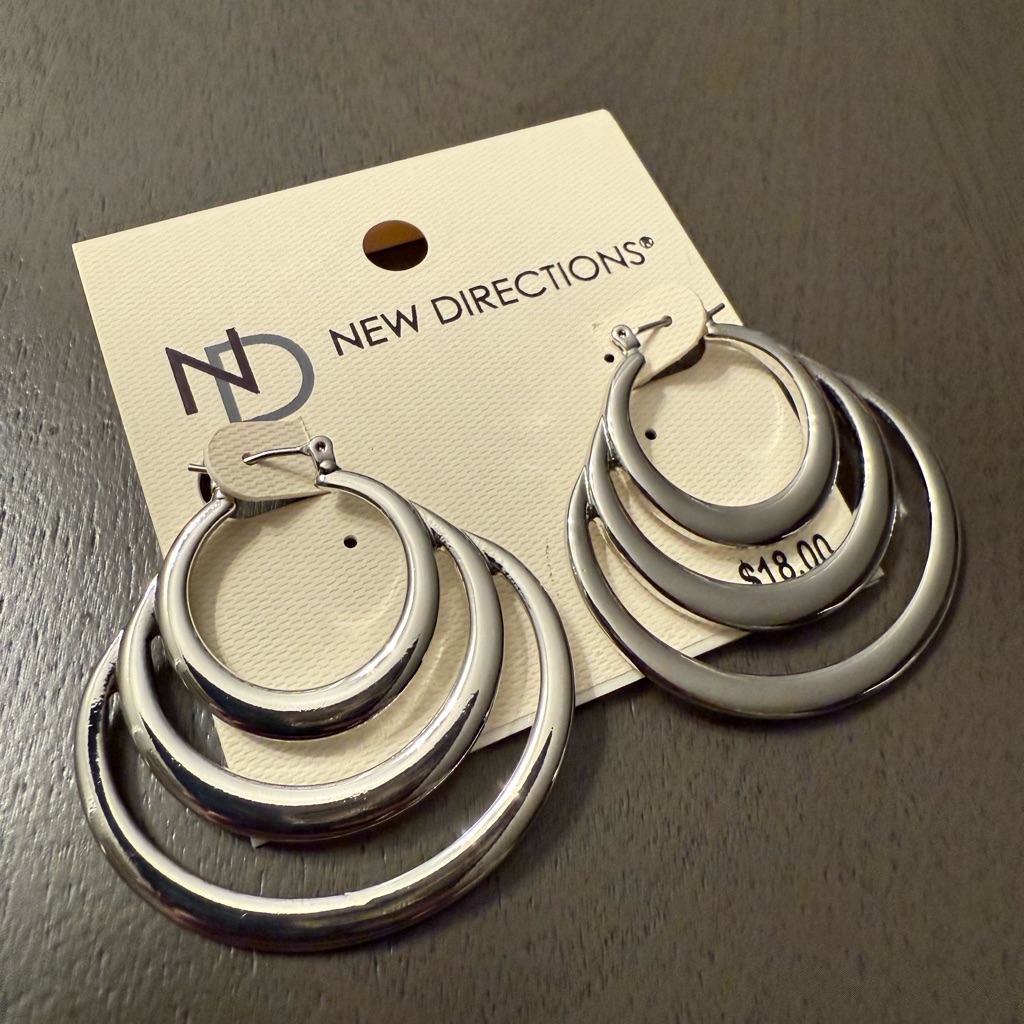 New Directions Silver Hoop Earrings